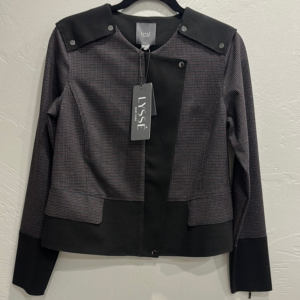 Lysse Black and Gray Blazer Elegant Suit Jacket